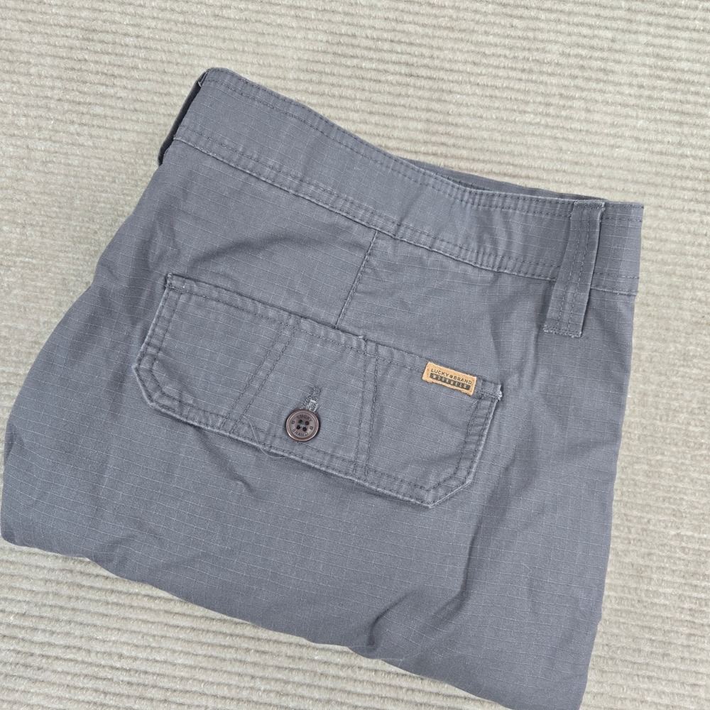 Lucky Brand Mens 40 Grey Ripstop Stretch Cargo Workwear Shorts